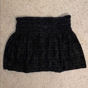 UO Black Velvet Printed Mini Skirt NWOT